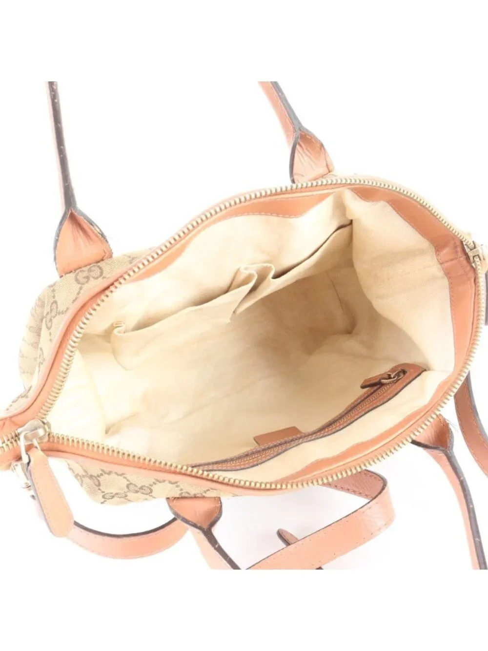 Gucci GG Canvas Heart Bit Leather 2-Way Shoulder Bag Crossbody Tote Brown - Picture 8 of 11